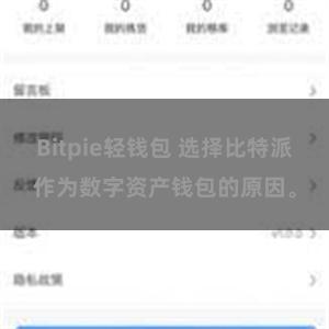 Bitpie轻钱包 选择比特派作为数字资产钱包的原因。