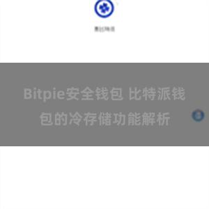 Bitpie安全钱包 比特派钱包的冷存储功能解析